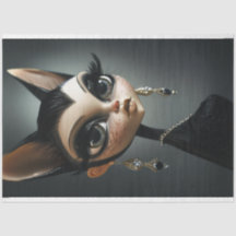Art Deco Cat Black Long Lashes
