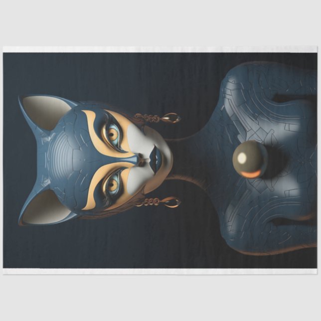 Art Deco Cat Decoupage Seidenpapier (Vorderseite)