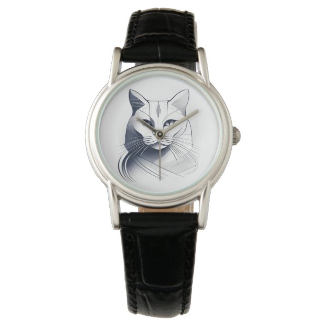 Art Deco Cat eWatch Armbanduhr (Vorderseite)