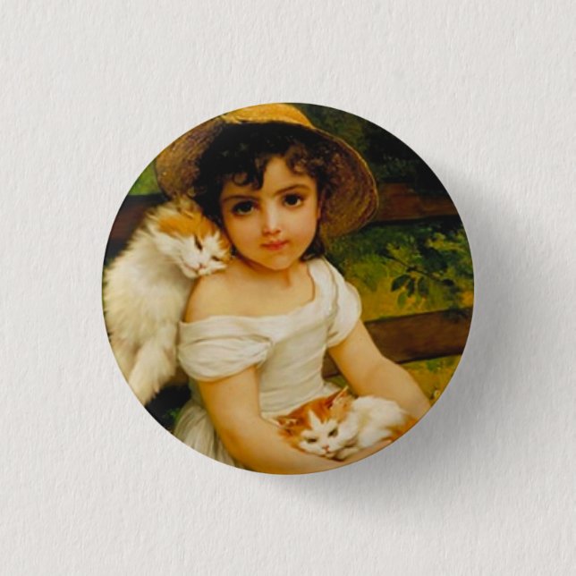 Art Deco Cats Button (Vorderseite)