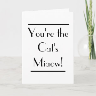 Art Deco Cats Miaow Typografy Card Karte