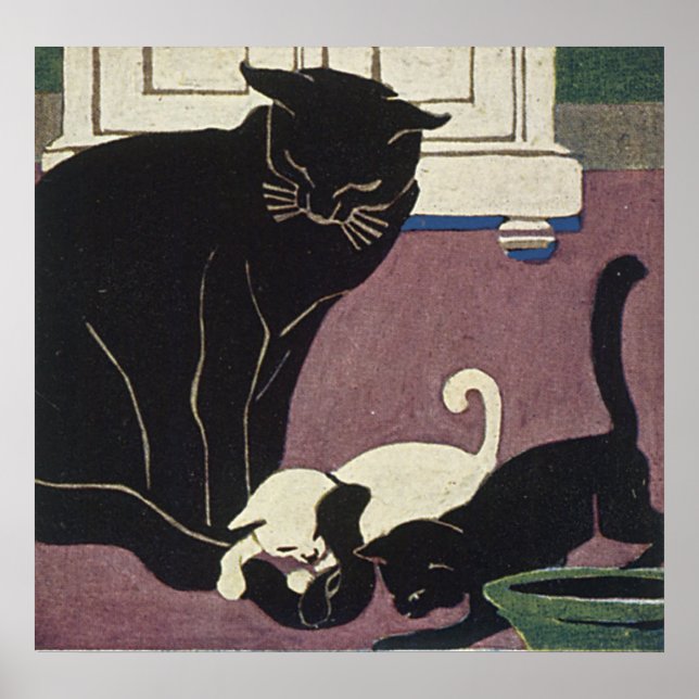 Art Deco Cats Poster (Vorne)