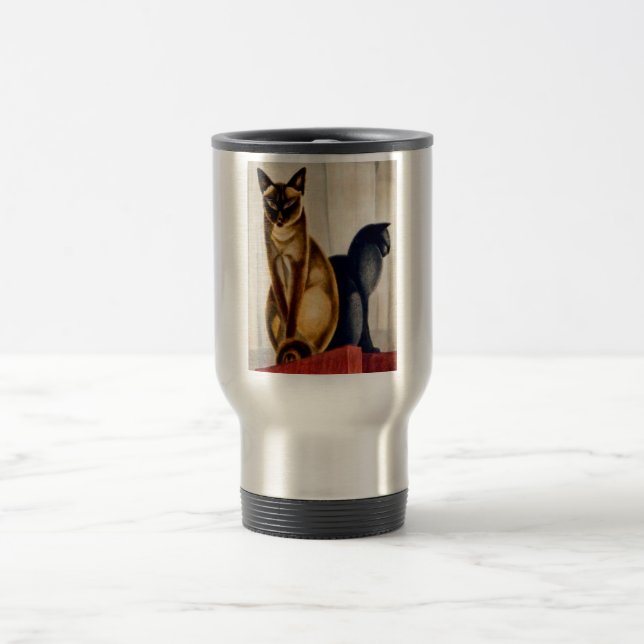 Art Deco Cats Reisebecher (Mittel)