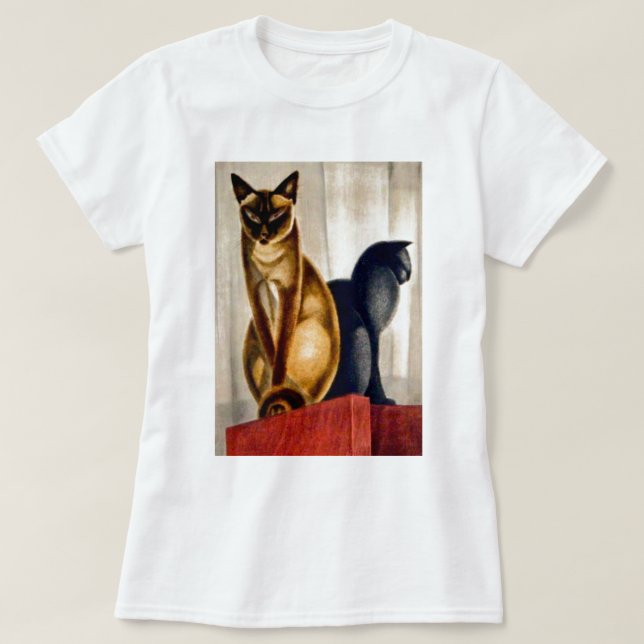 Art Deco Cats T-Shirt (Design vorne)