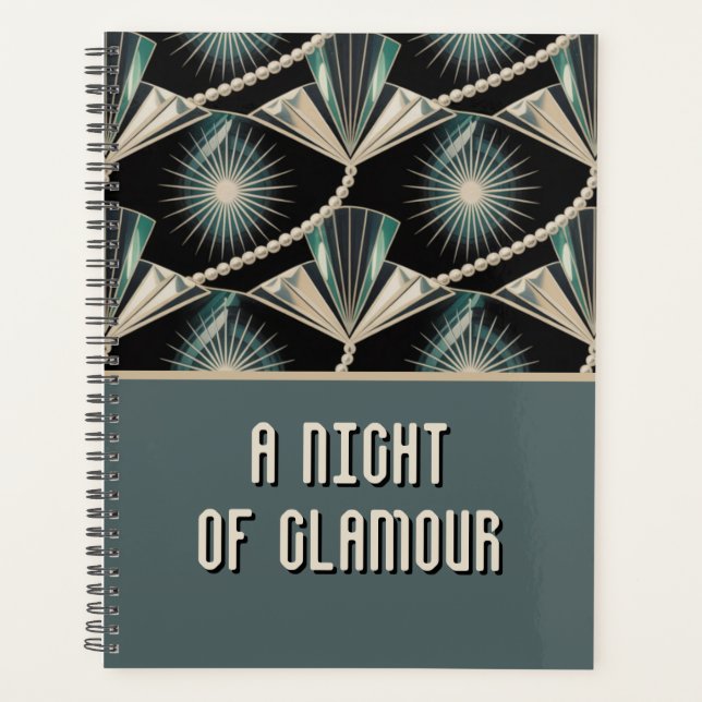 Art Deco Celebration | Pearl & Sunburst Hochzeit Planer (Vorderseite)