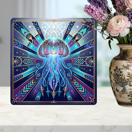 Art Deco Celestial Jellyfish Deep Sea Glow Ceramic Fliese