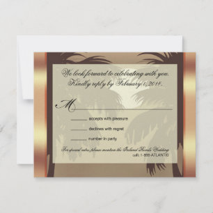 Art Deco Champagner ICE Metallic Faux Vellum RSVP Karte