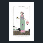 Art Deco Charles Martin Fashion Plate Print Poster<br><div class="desc">Charles Martin (Französisch)Kostüme Parisiens 1918 Modeplatte Plate 108. Robe de linon rayé bordée de linon Rose - Fichu aussi de linon Rose (gestreiftes Leinenkleid mit rosa Leinen - Scarf auch in rosa Leinen) Journal des Dames et des Modes. 1913 mit pochorfarbenem Papier. Hier ist ein Paar fein gefiederte Freunde! Stilvoll...</div>