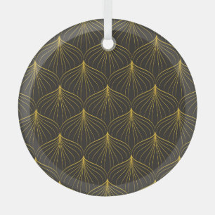 Art Deco Charm: Vintag geometrisch nahtlos Ornament Aus Glas