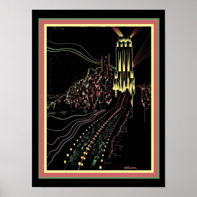 Art Deco Chicago Poster 12 x 16 (Vorne)