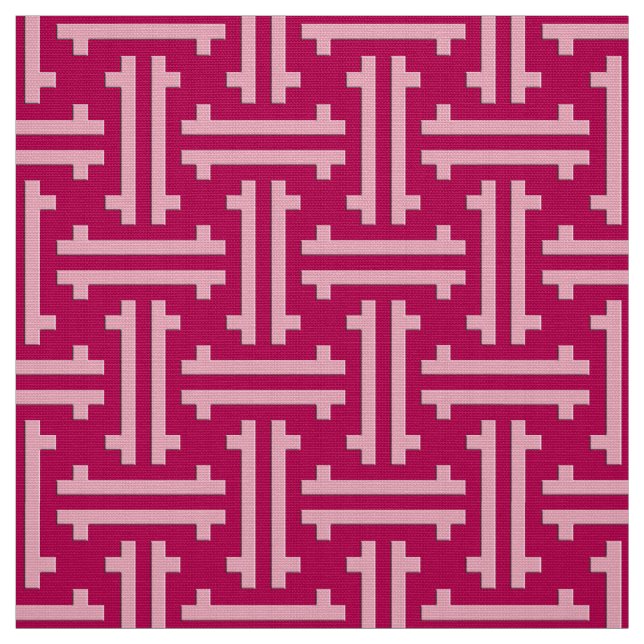 Art Deco Chinese Fret, Fuchsia Pink Stoff (Muster)