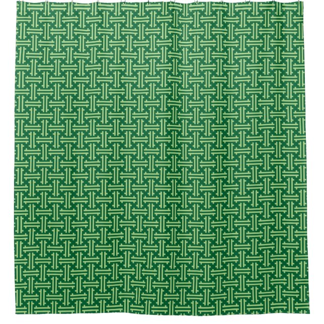 Art Deco Chinese Fret, Jade Green Duschvorhang (Vorderseite)