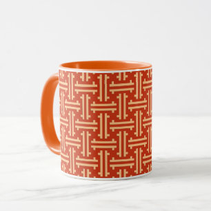 Art Deco Chinese Fret, Mandarin Orange Tasse