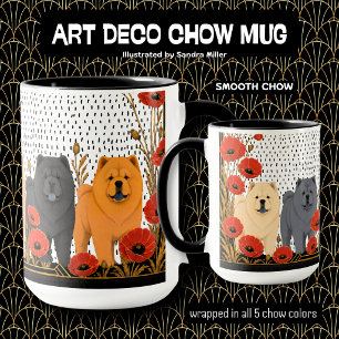 ART DECO CHOWS glatt  Tasse