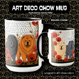ART DECO CHOWS rau Tasse