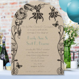 Art Deco Christliche Blume Einladung Hochzeit