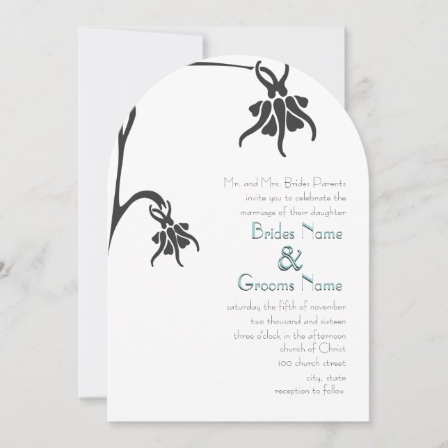 Art Déco Christliche Die Einladungen für Hochzeite (Vorderseite)