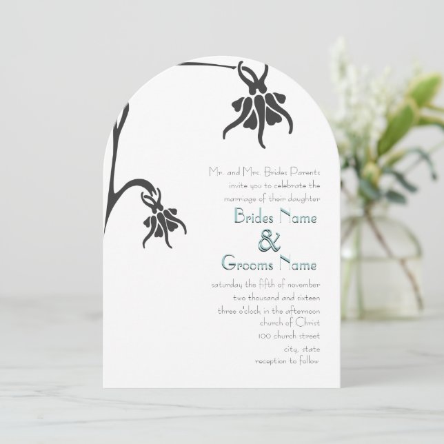 Art Déco Christliche Die Einladungen für Hochzeite (Stehend Vorderseite)