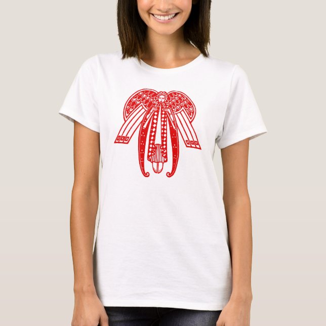 Art Deco Christmas Angel T-Shirt (Vorderseite)