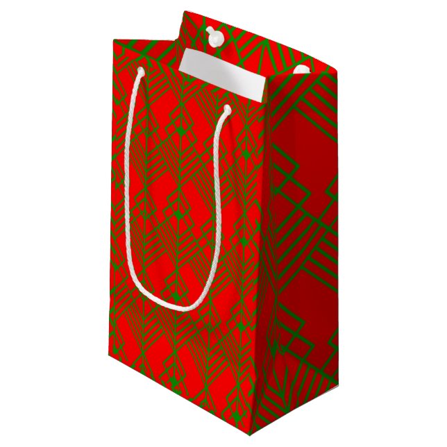 Art Deco Christmas Kleine Geschenktüte (Vorderseite Schrägansicht)