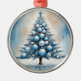 Art Deco Christmas Tree Blue Luxuriöse Ornamente
