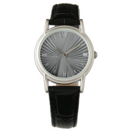 Art Deco Chrom Palmenblatt Armbanduhr