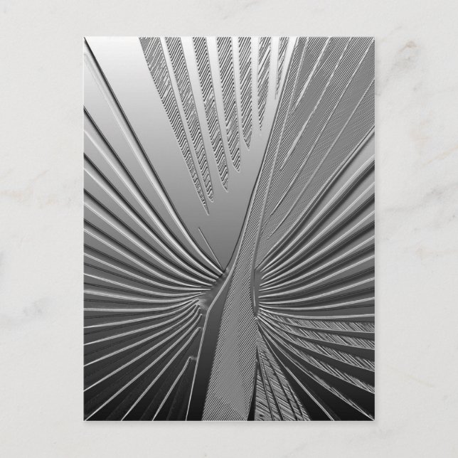Art Deco Chrom Palmenblatt Postkarte (Vorderseite)