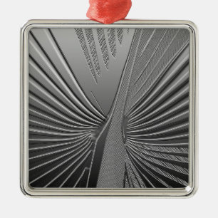 Art Deco Chrom Palmenblatt Silbernes Ornament