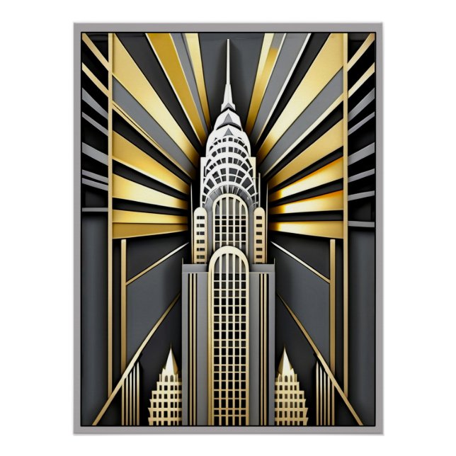 Art Deco Chrysler Building Poster. Poster (Vorderseite)