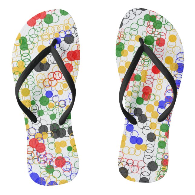 Art Deco Circle Rings Flip Flops (Fußbett)