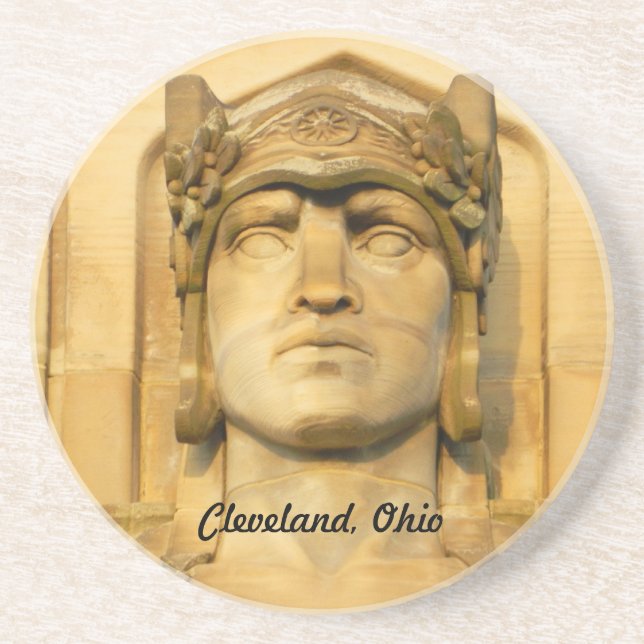 Art Deco(Cleveland) Sandstone Untersetzer (Vorne)