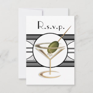 Art Deco Cocktail Design RSVP Karten