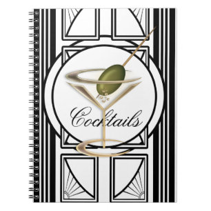 Art Deco Cocktail Notebook Notizblock