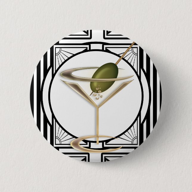 Art Deco Cocktails Buttons (Vorderseite)