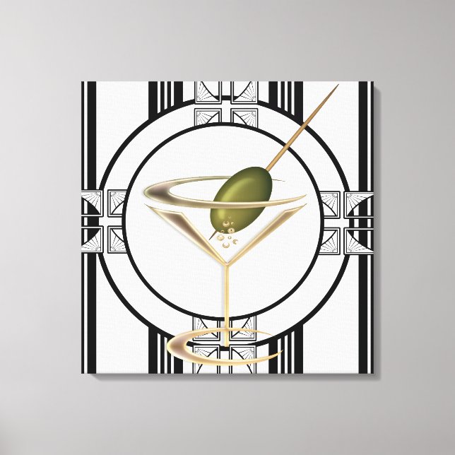 Art Deco Cocktails Leinwand (Vorderseite)