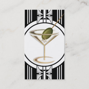 Art Deco Cocktails Soziales Profil Telefonnummerkarte
