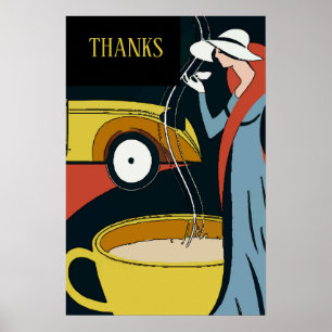 Art Deco Coffee Time dank Poster