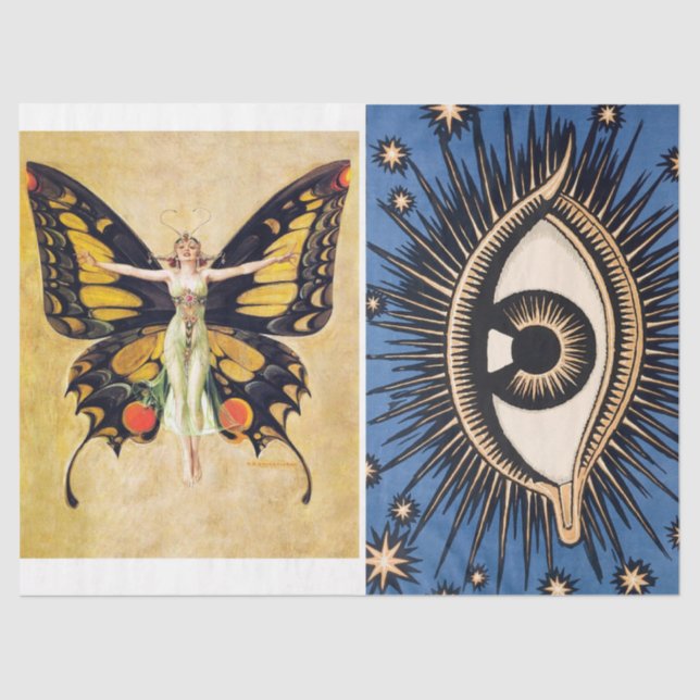 Art Deco Collage Decoupaging Tissue Paper 1920 Seidenpapier (Vorderseite)