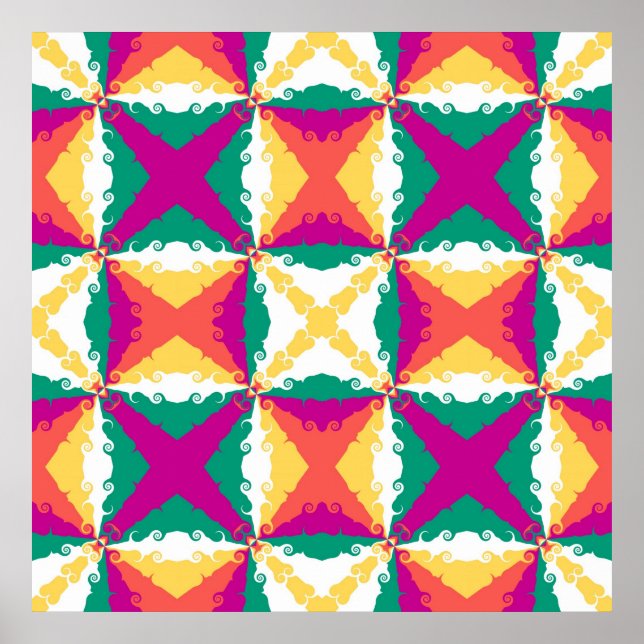 Art Deco Colorful Ristorante La Lanchetta Abstrakt Poster (Vorne)