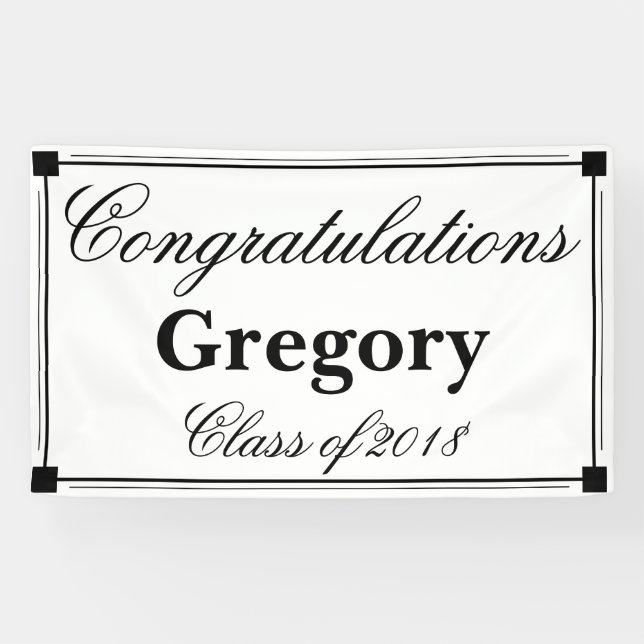 Art Deco Congratulation Graduation Party Banner (Horizontal)