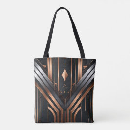Art Deco Copper & Silver Geometric Design