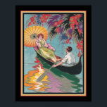 Art Deco Couple in Canoe der 20er Jahre Poster<br><div class="desc">1920er, farbenfroh, Art Deco, Print of Couple in einem Canoe 11x14 hier gezeigt. Auch in drei weiteren Größen, darunter 16x20, erhältlich.</div>