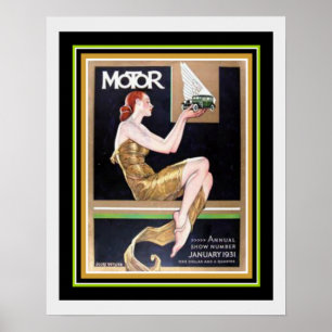Art Deco Cover Motor Magazine 16 x 20 Poster