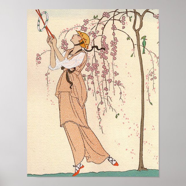 Art Deco Crossover Illustration Game Dress Poster (Vorne)