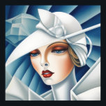 Art Deco Cubism Blue Eyes Frauenportrait Poster<br><div class="desc">Art Deko neoklassischer Kubismus - Porträt einer blonden Frau aus den 1920er Jahren mit blauen Augen</div>