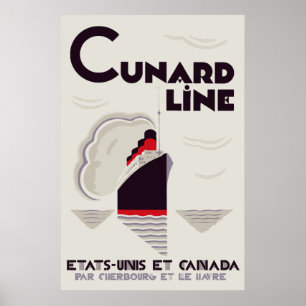 Art Deco Cunard Line Poster