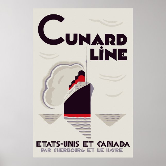 Art Deco Cunard Line Poster (Vorne)