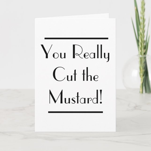 Art Deco Cut the Mustard Congratulations Card Karte (Vorderseite)