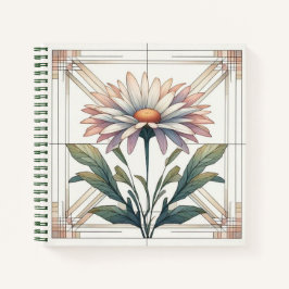 Art Deco Daisy Spiral Notebook Notizbuch