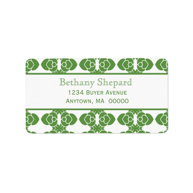 Art Deco Damask Address Label Adressaufkleber (Vorne)